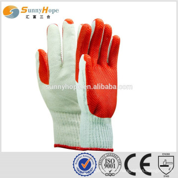 knitted construction red palm rubber Gloves
